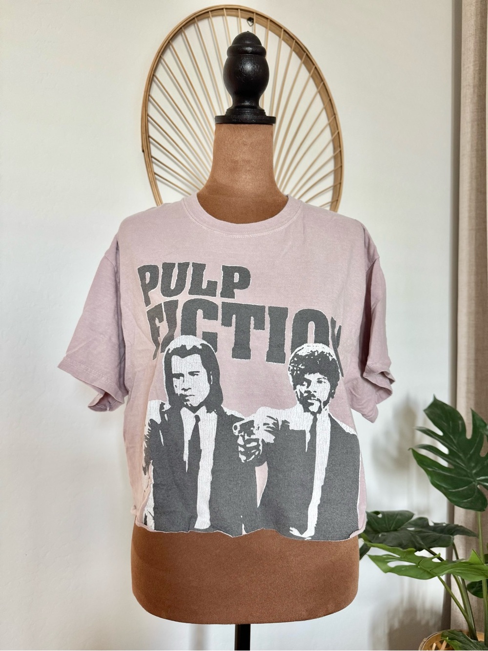 Pulp Fiction Graphic Tee - Lilac Cropped Men’s Shirt